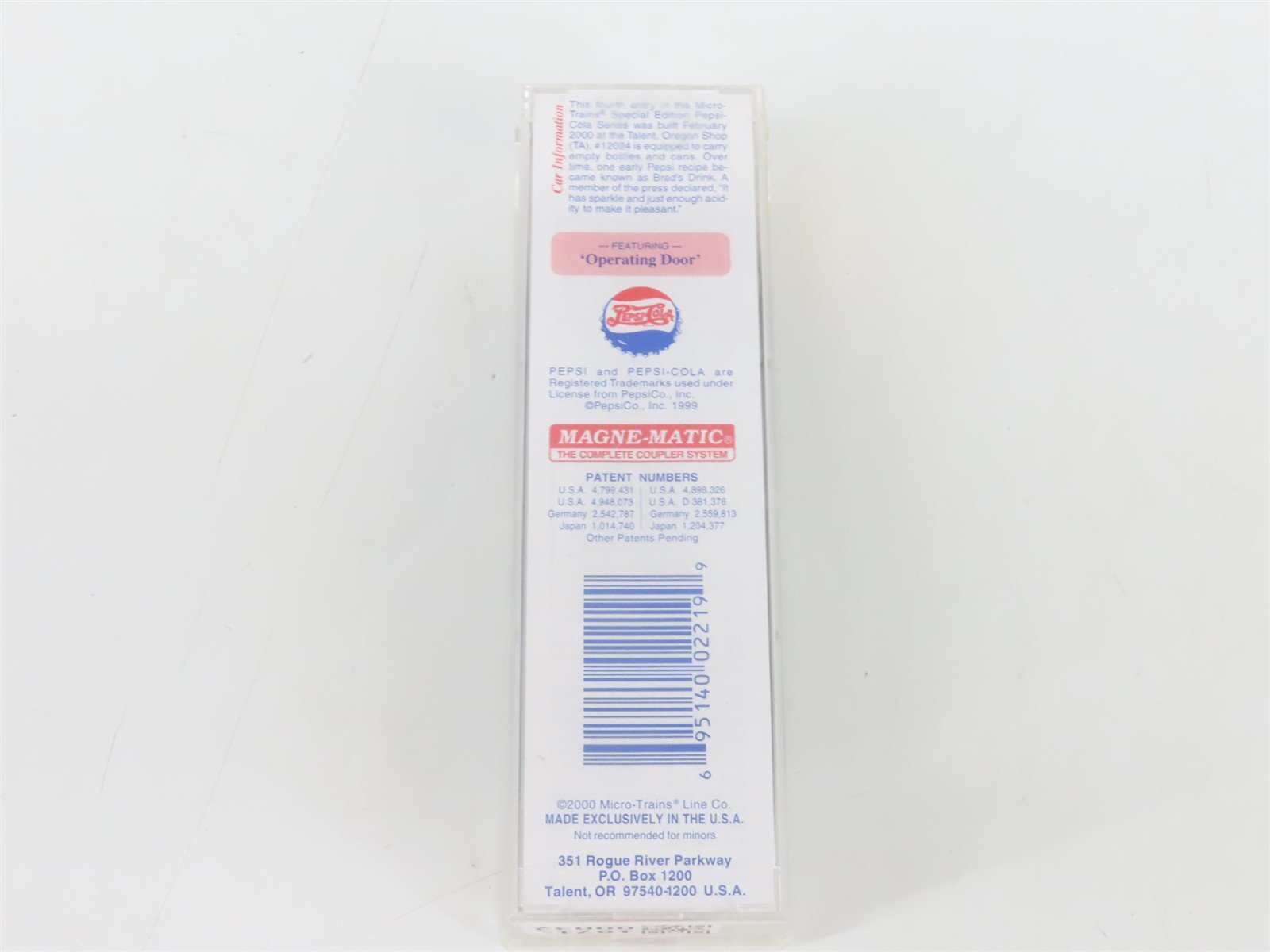 N Scale Micro-Trains MTL 120220 PCMT Pepsi-Cola 40' Single Door Box Car #12024