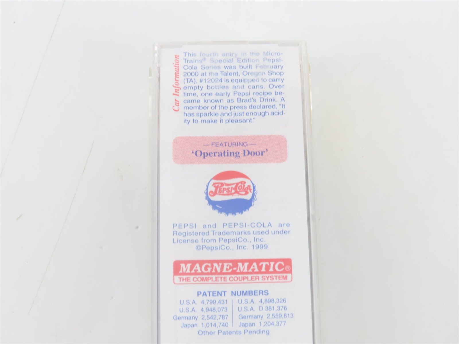 N Scale Micro-Trains MTL 120220 PCMT Pepsi-Cola 40' Single Door Box Car #12024