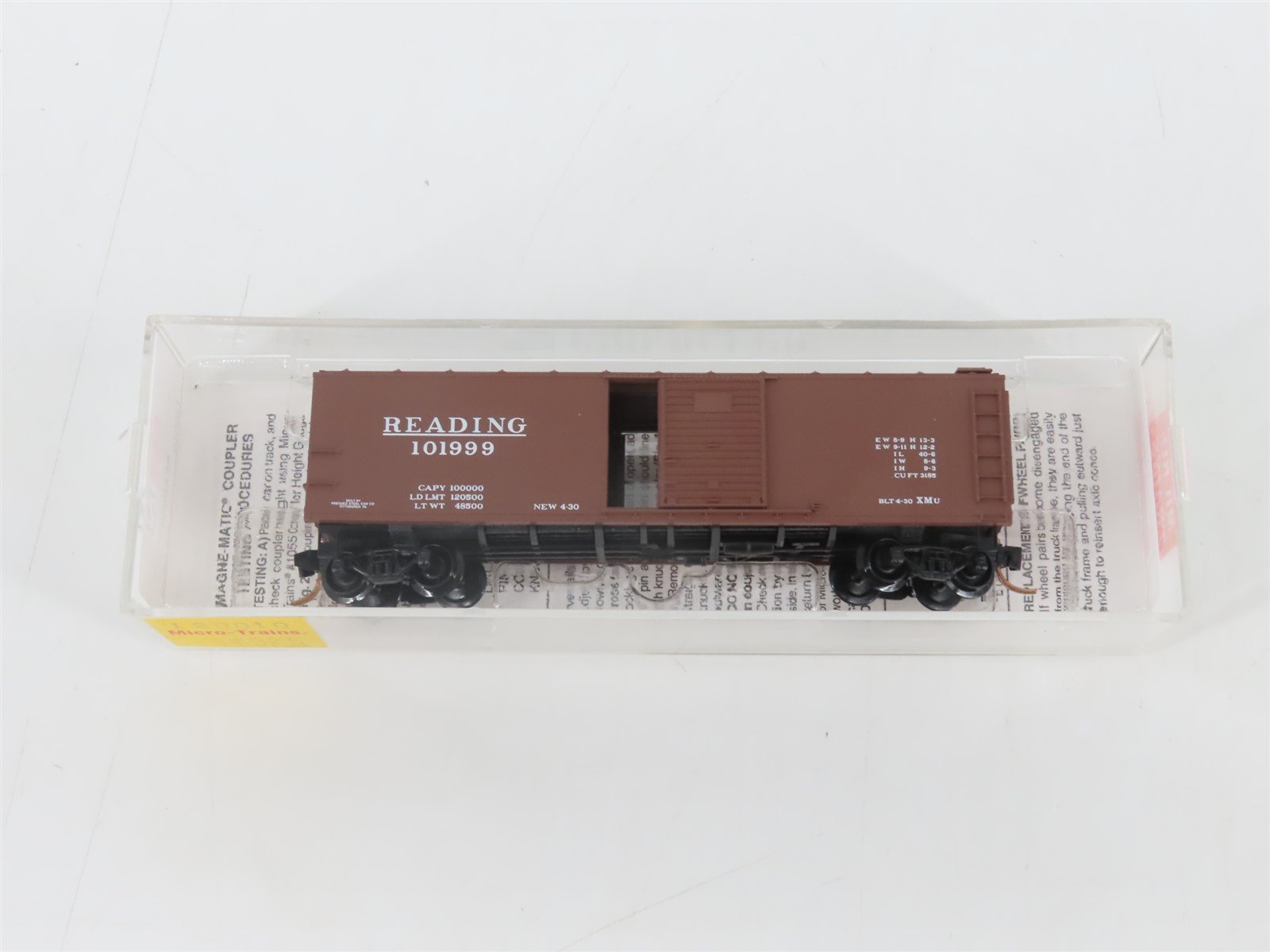 N Scale Micro-Trains MTL 120010 RDG Reading 40' Single Door Box Car #101999