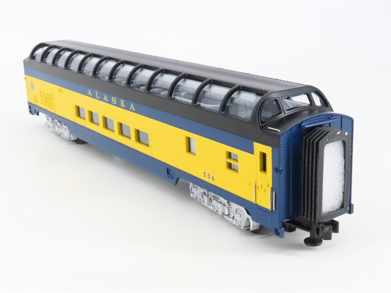 O Gauge 3-Rail MTH 20-6718 ARR Alaska 70' Full Vista Dome Passenger Car #506