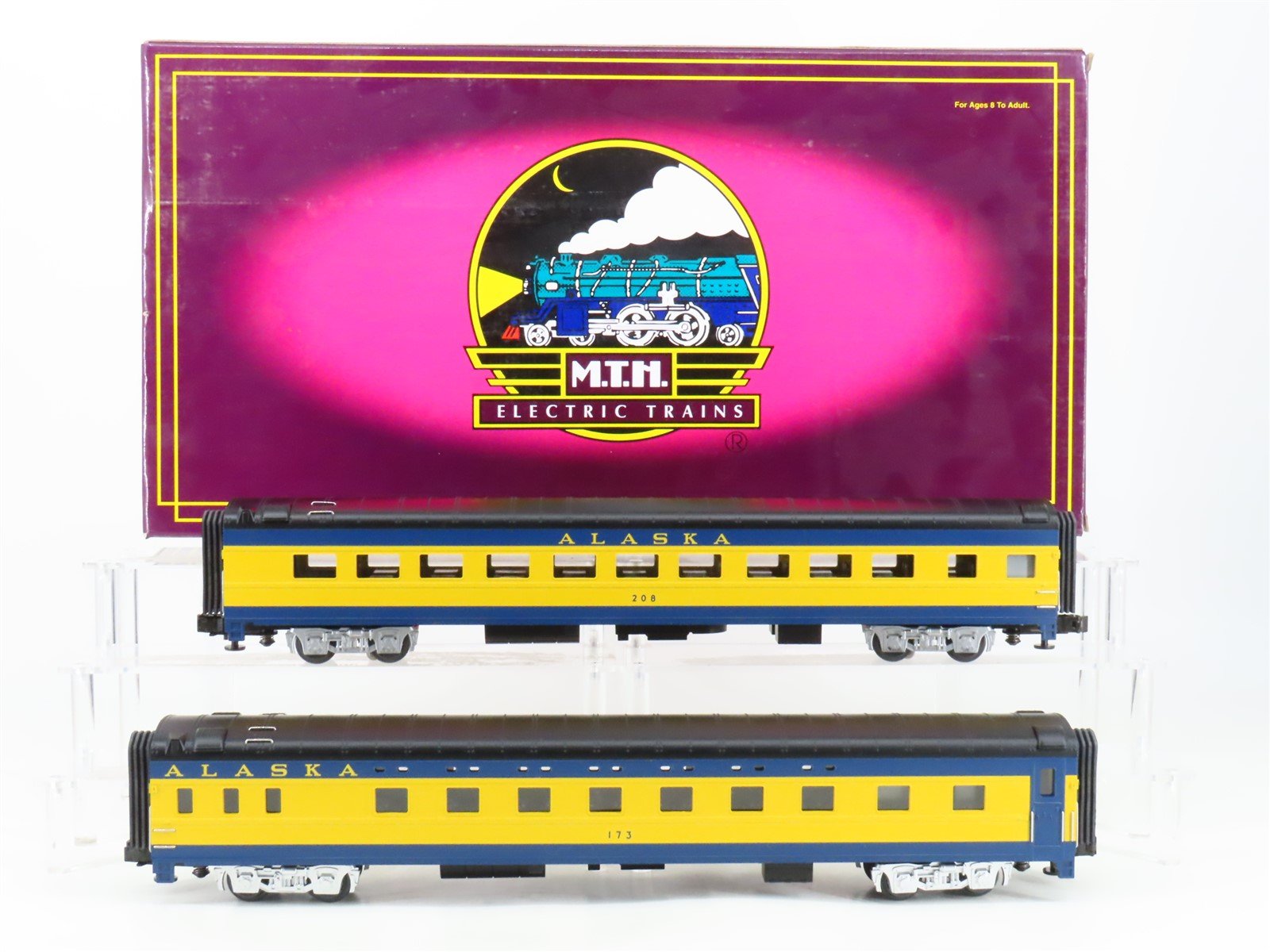 O Gauge 3-Rail MTH 20-6618 ARR Alaska 70' Streamlined Passenger 2-Car Set