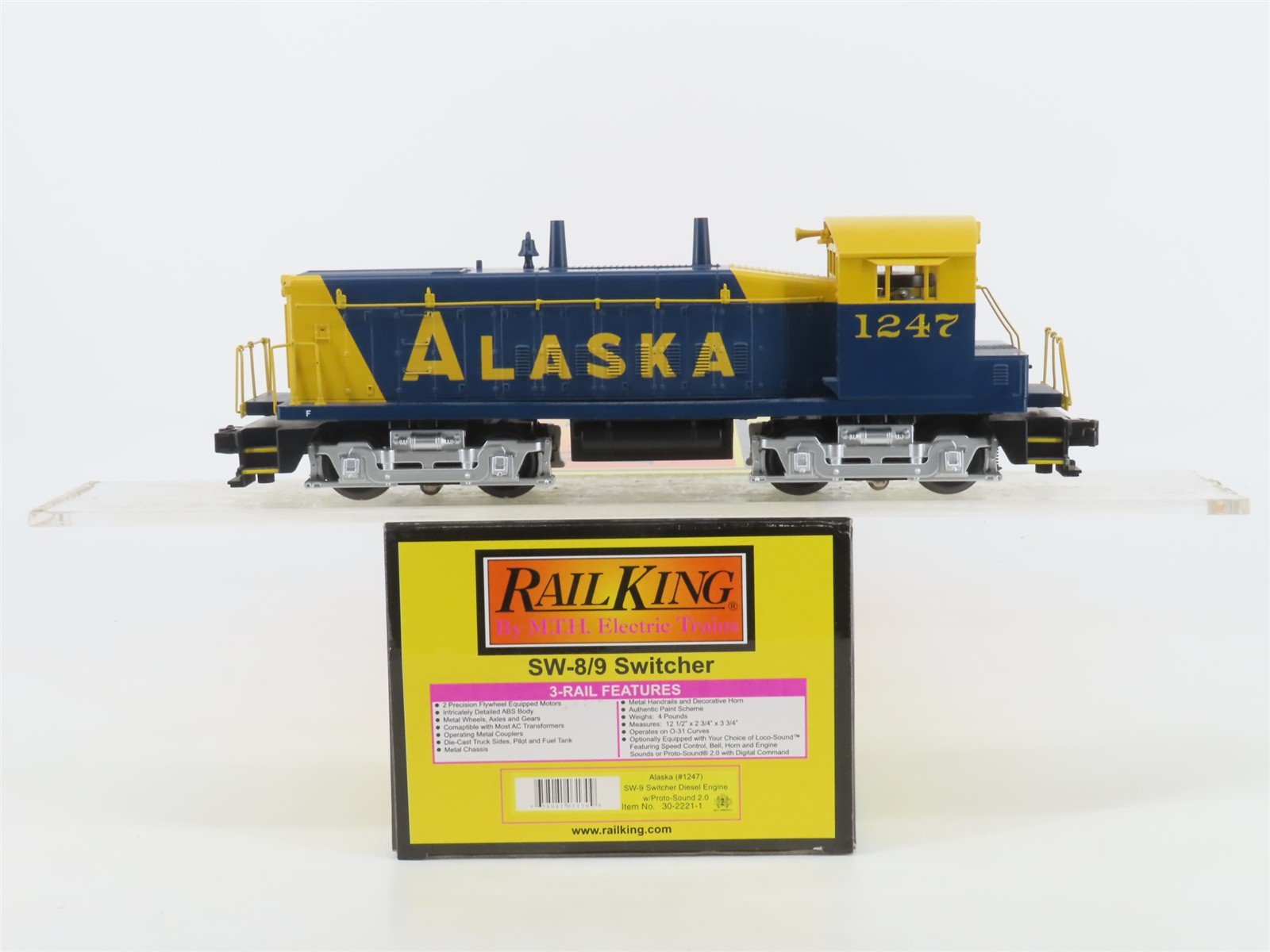 O Gauge 3-Rail MTH 30-2221-1 ARR Alaska SW8/9 Diesel Locomotive #1247