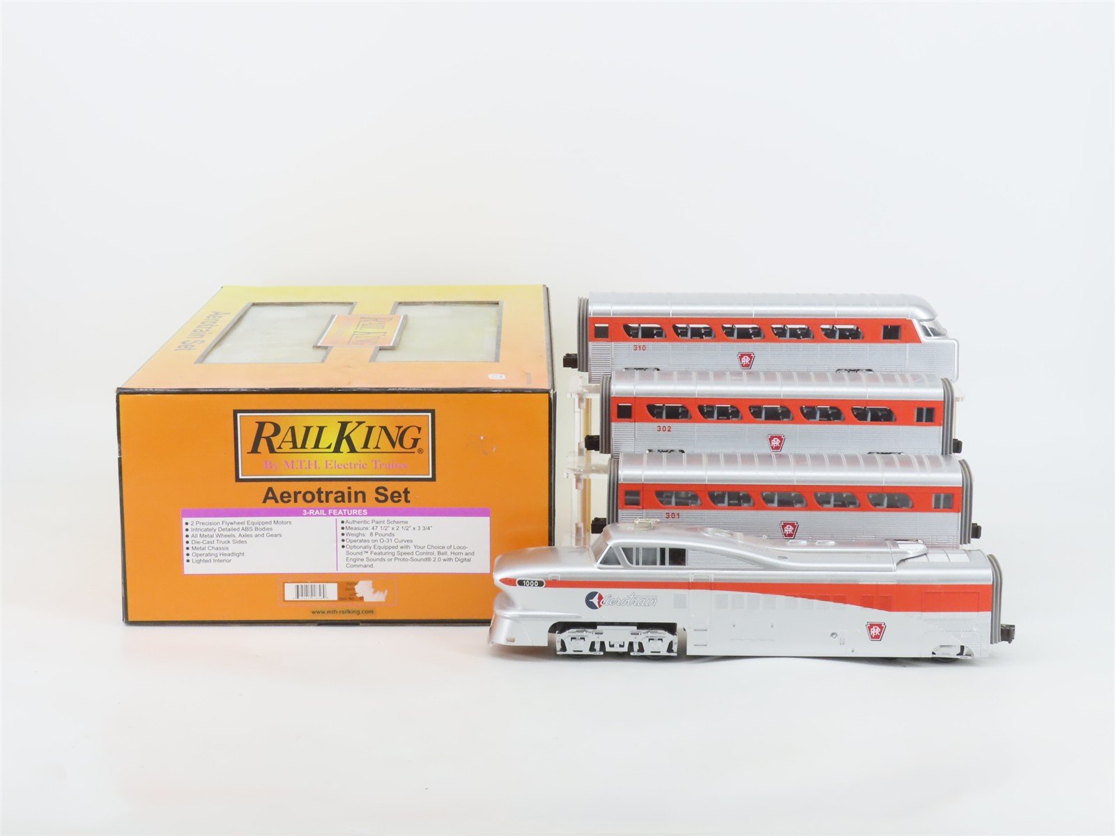 O Gauge 3-Rail MTH 30-2210-1 PRR Pennsylvania Aerotrain Diesel Passenger Set