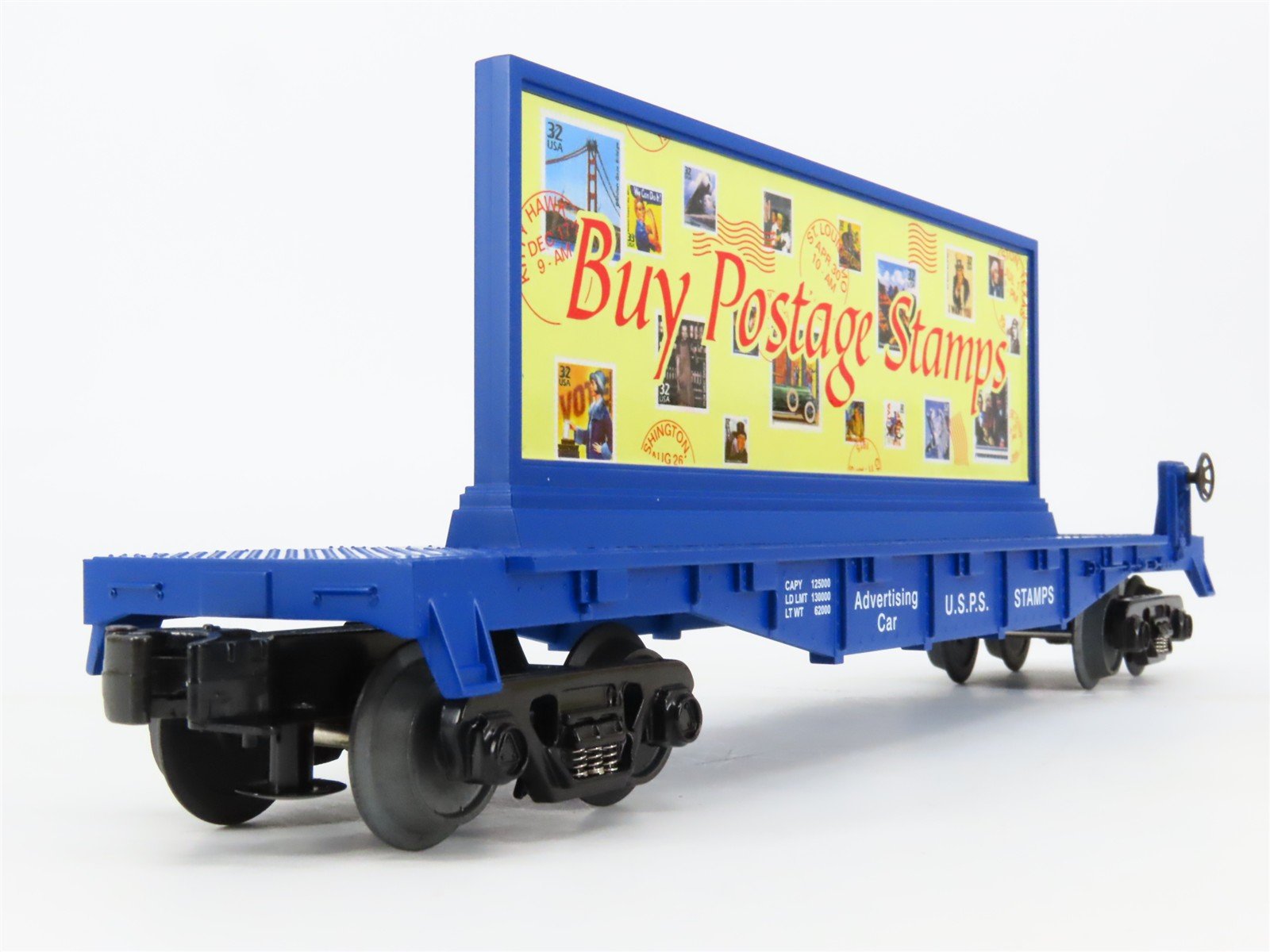O27 Gauge 3-Rail MTH RailKing 30-76029 USPS Postage Stamps Flat Car w/ Billboard