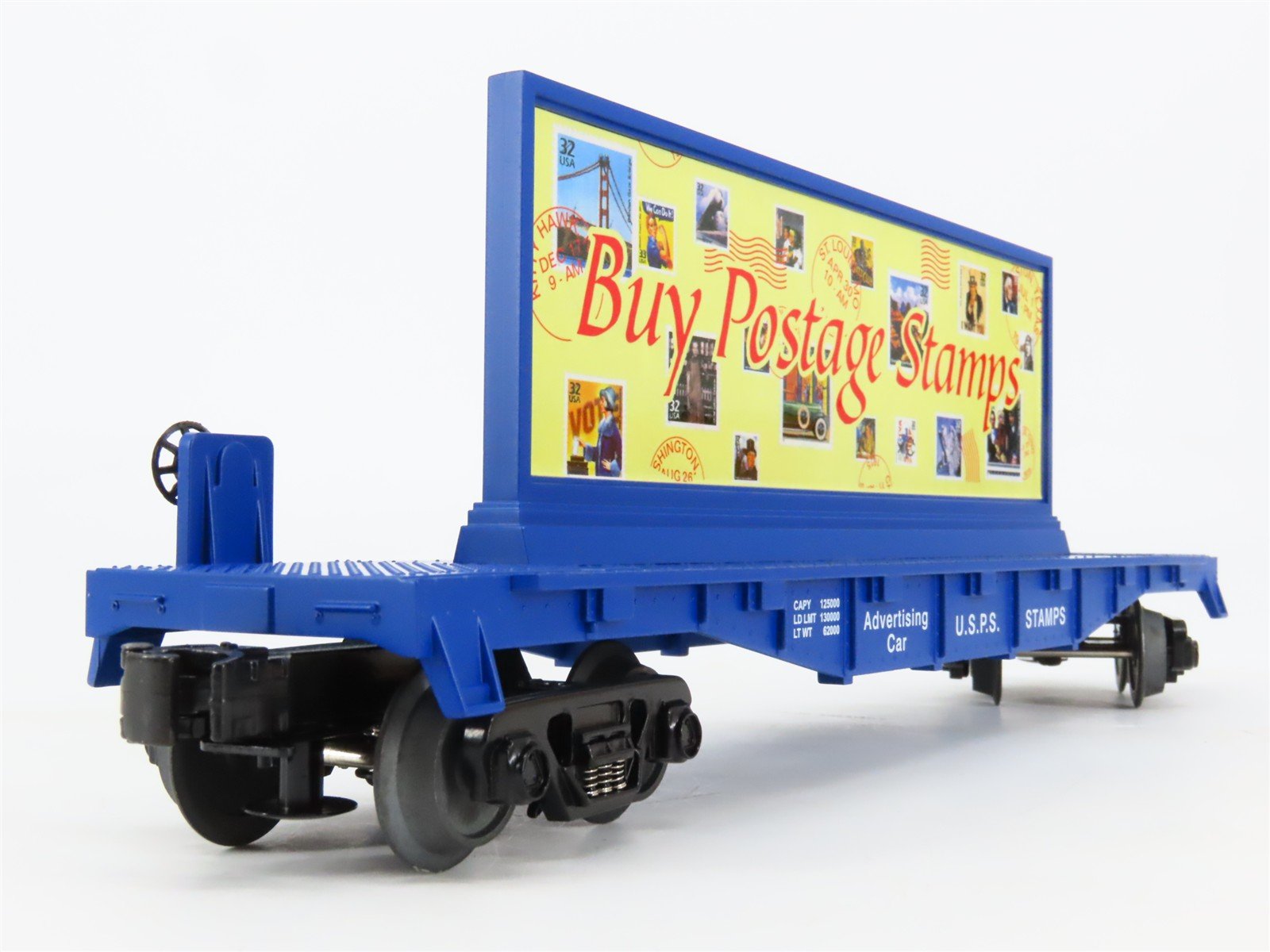 O27 Gauge 3-Rail MTH RailKing 30-76029 USPS Postage Stamps Flat Car w/ Billboard