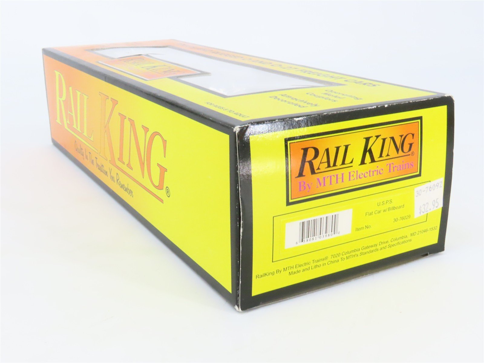 O27 Gauge 3-Rail MTH RailKing 30-76029 USPS Postage Stamps Flat Car w/ Billboard