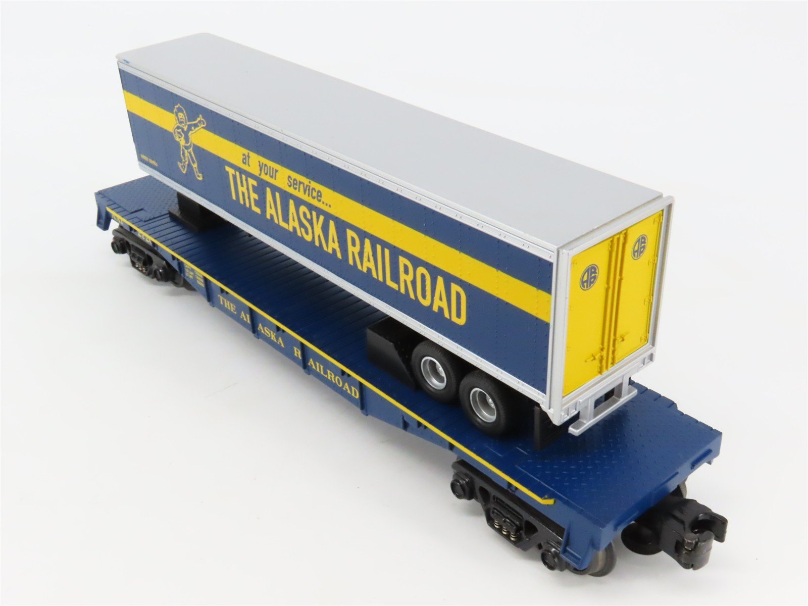 O27 Gauge 3-Rail MTH RailKing 30-76126 ARR Alaska TOFC Flat Car #2720 w/ Trailer