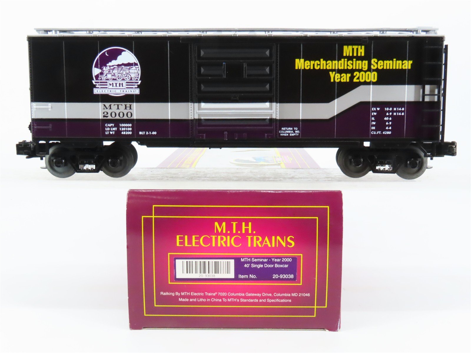 O Gauge 3-Rail MTH 20-93038 Year 2000 Merchandising Seminar 40' Box Car