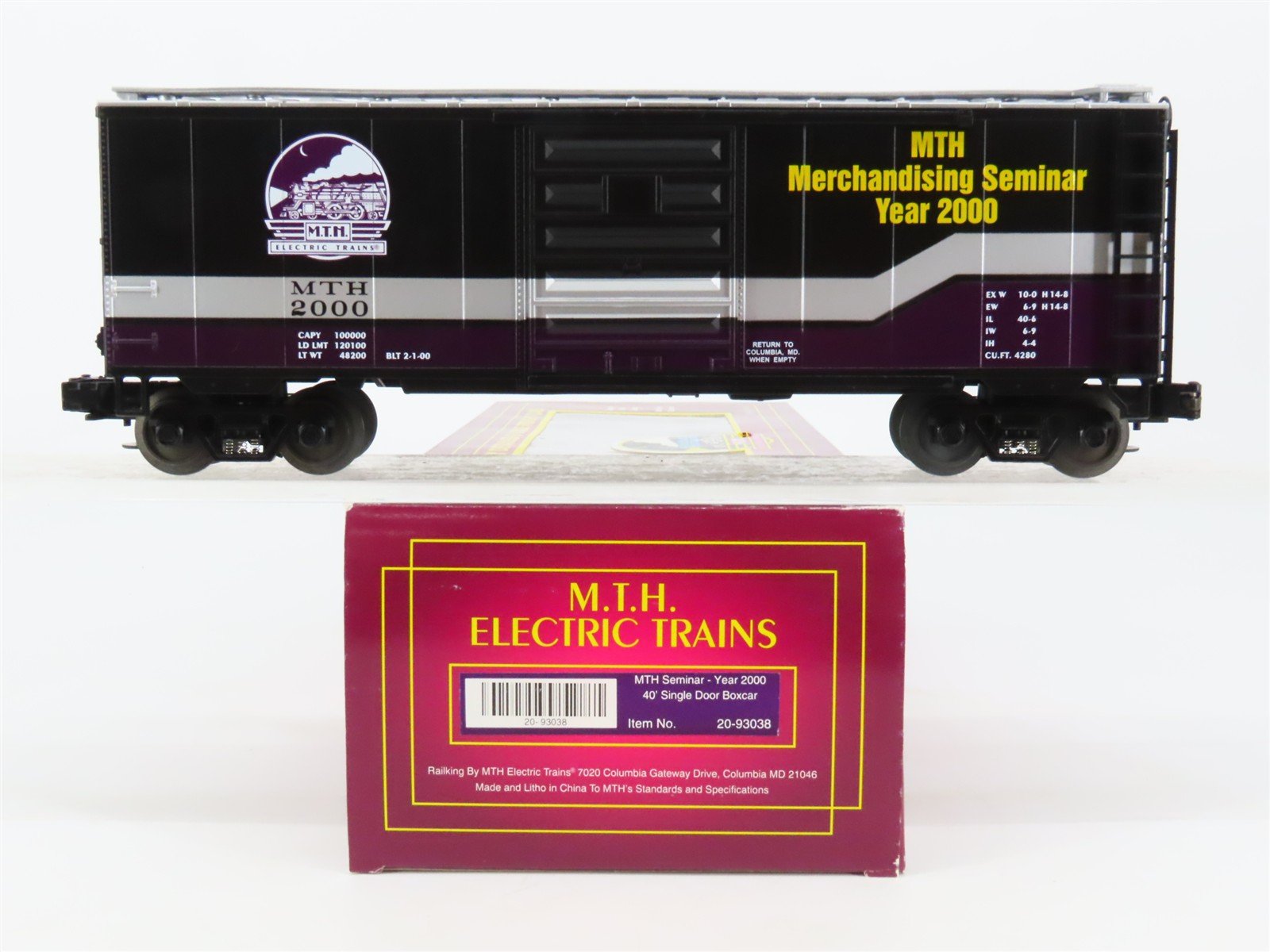 O Gauge 3-Rail MTH 20-93038 Year 2000 Merchandising Seminar 40' Box Car