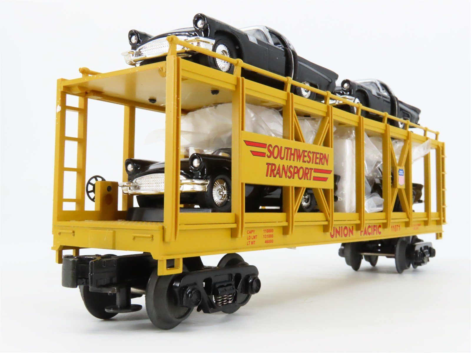 O27 Gauge 3-Rail MTH RailKing 30-7674 UP Auto Carrier #11071 w/ Ertl T-Birds