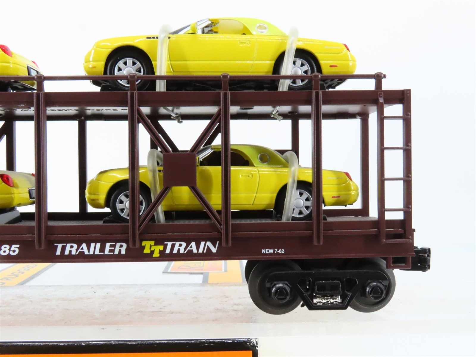 O27 Gauge 3-Rail MTH RailKing ETTX / PRR Auto Carrier #500485 w/ Ertl T-Birds