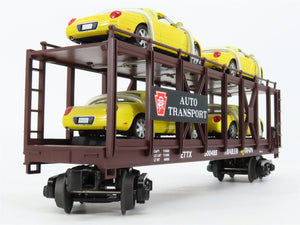 O27 Gauge 3-Rail MTH RailKing ETTX / PRR Auto Carrier #500485 w/ Ertl T-Birds