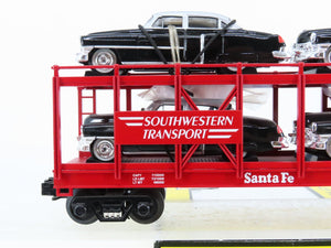 O27 3-Rail MTH RailKing 30-7659 ATSF Auto Carrier #11070 w/ Ertl '52 Cadillacs