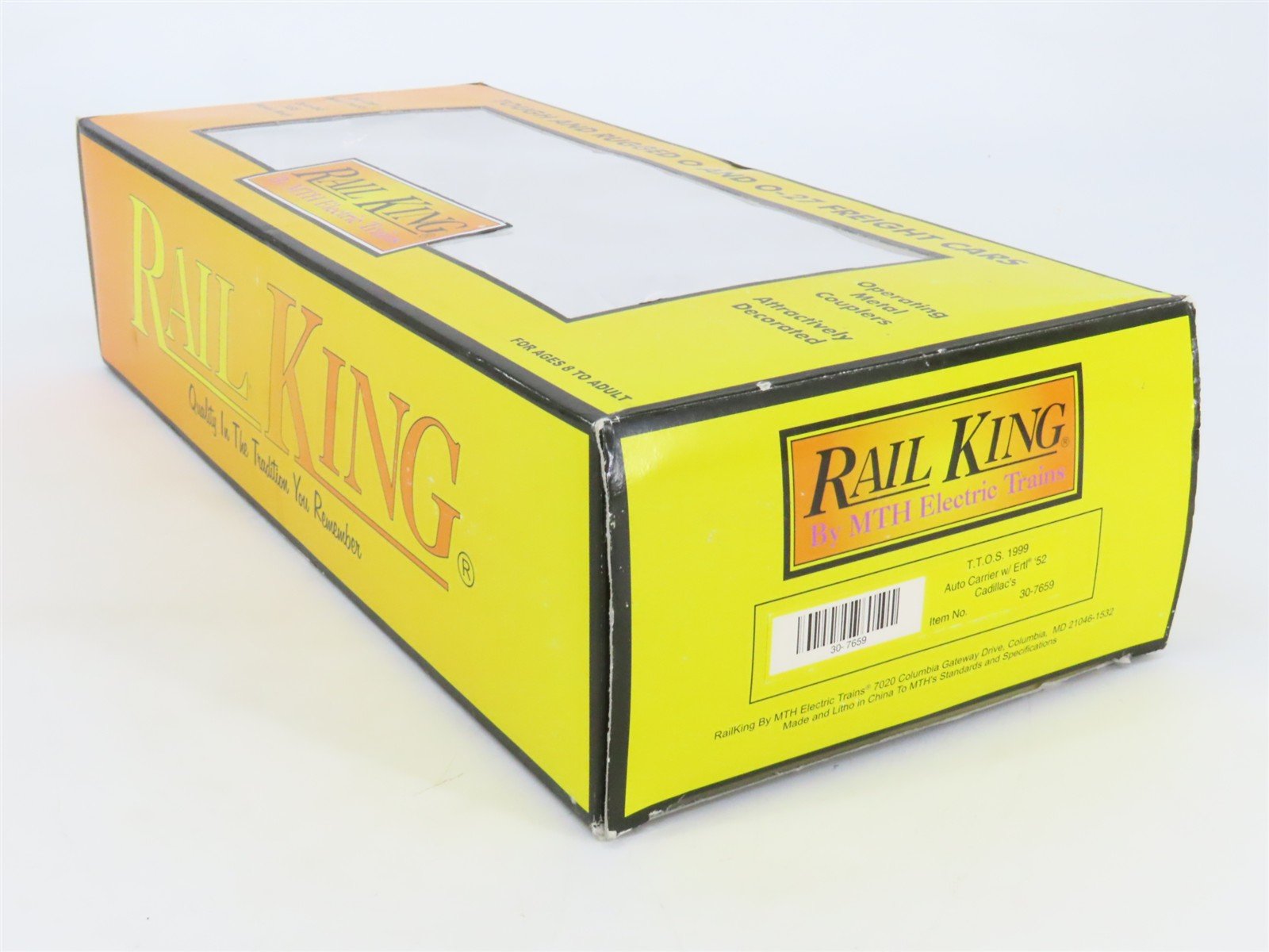 O27 3-Rail MTH RailKing 30-7659 ATSF Auto Carrier #11070 w/ Ertl '52 Cadillacs