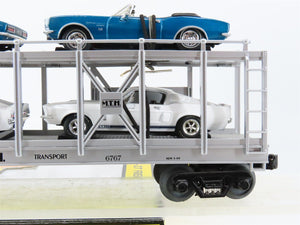 O27 3-Rail MTH RailKing 30-7666 Auto-Carrier #6767 w/ Ertl '67 Camero & Shelby