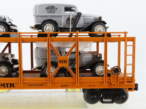 O27 3-Rail MTH RailKing 30-7667 TCA Auto Carrier #2000 w/ Ertl '32 Panel Vans