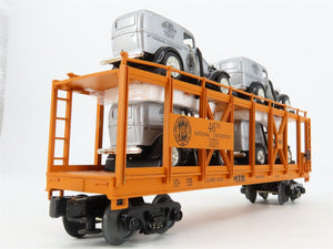 O27 3-Rail MTH RailKing 30-7667 TCA Auto Carrier #2000 w/ Ertl '32 Panel Vans