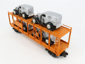 O27 3-Rail MTH RailKing 30-7667 TCA Auto Carrier #2000 w/ Ertl '32 Panel Vans