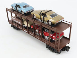 O27 3-Rail MTH RailKing 30-7638 Auto Carrier #6770 w/ Ertl 67 Firebird & 70 Nova