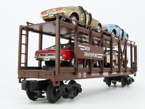 O27 3-Rail MTH RailKing 30-7638 Auto Carrier #6770 w/ Ertl 67 Firebird & 70 Nova