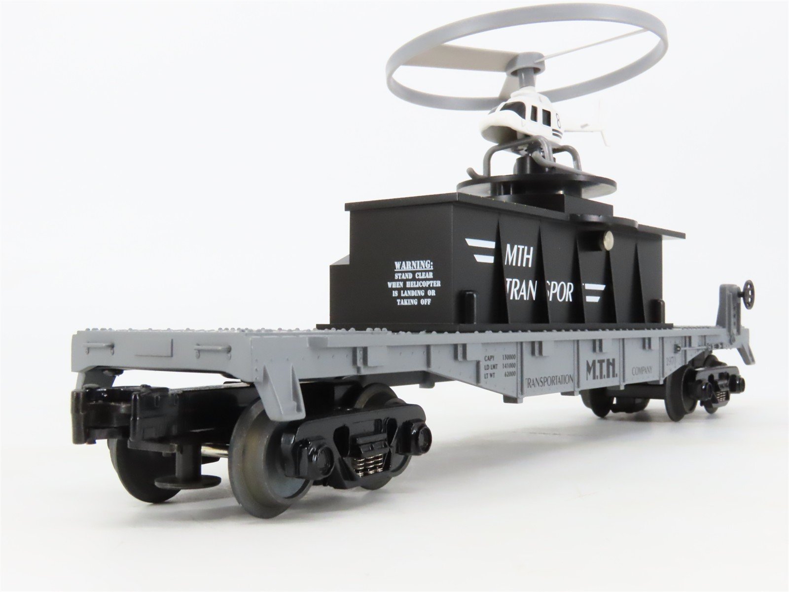 O27 Gauge 3-Rail MTH RailKing 30-7658 Operating Helicopter Launch Car #1970