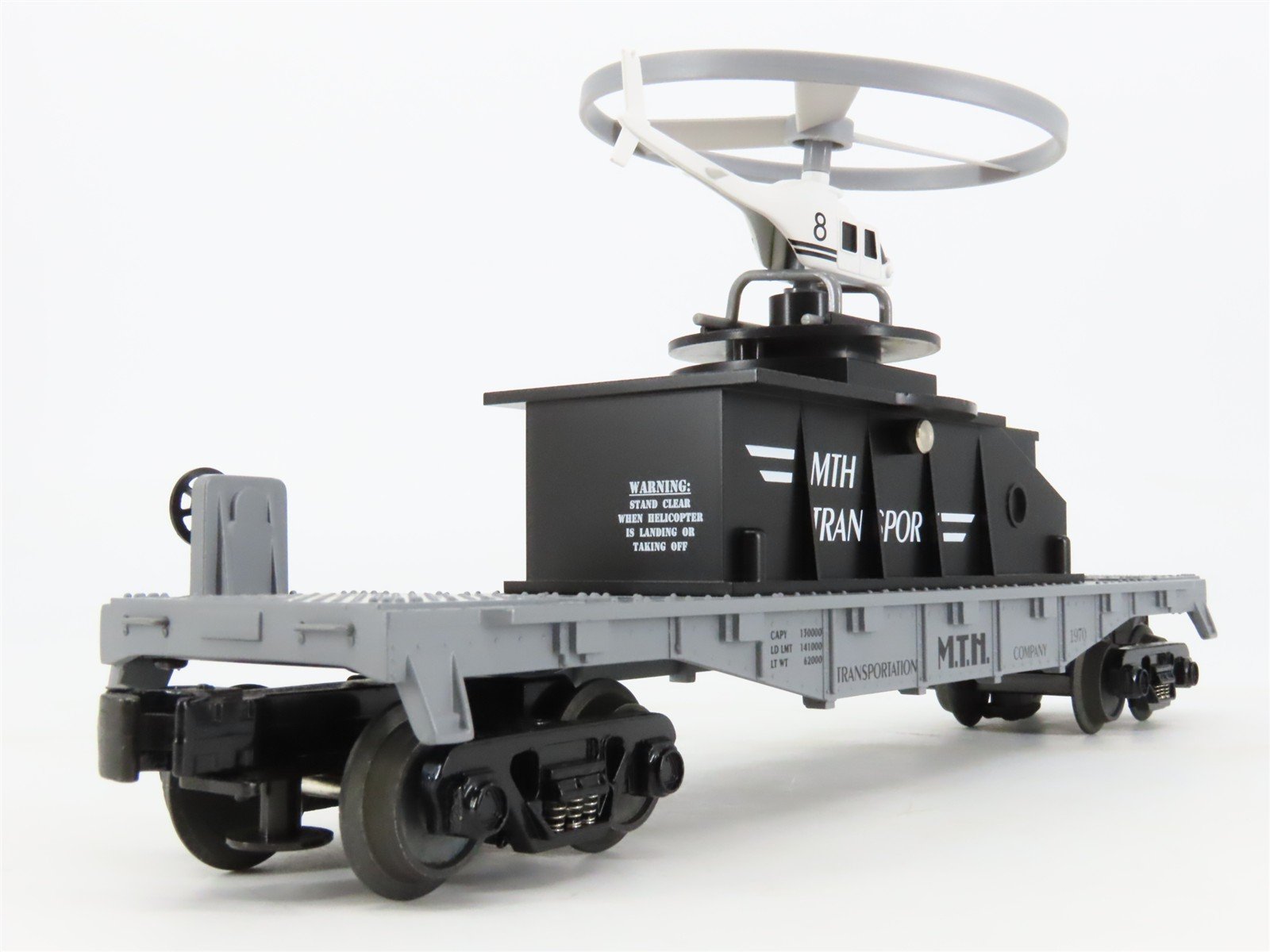 O27 Gauge 3-Rail MTH RailKing 30-7658 Operating Helicopter Launch Car #1970