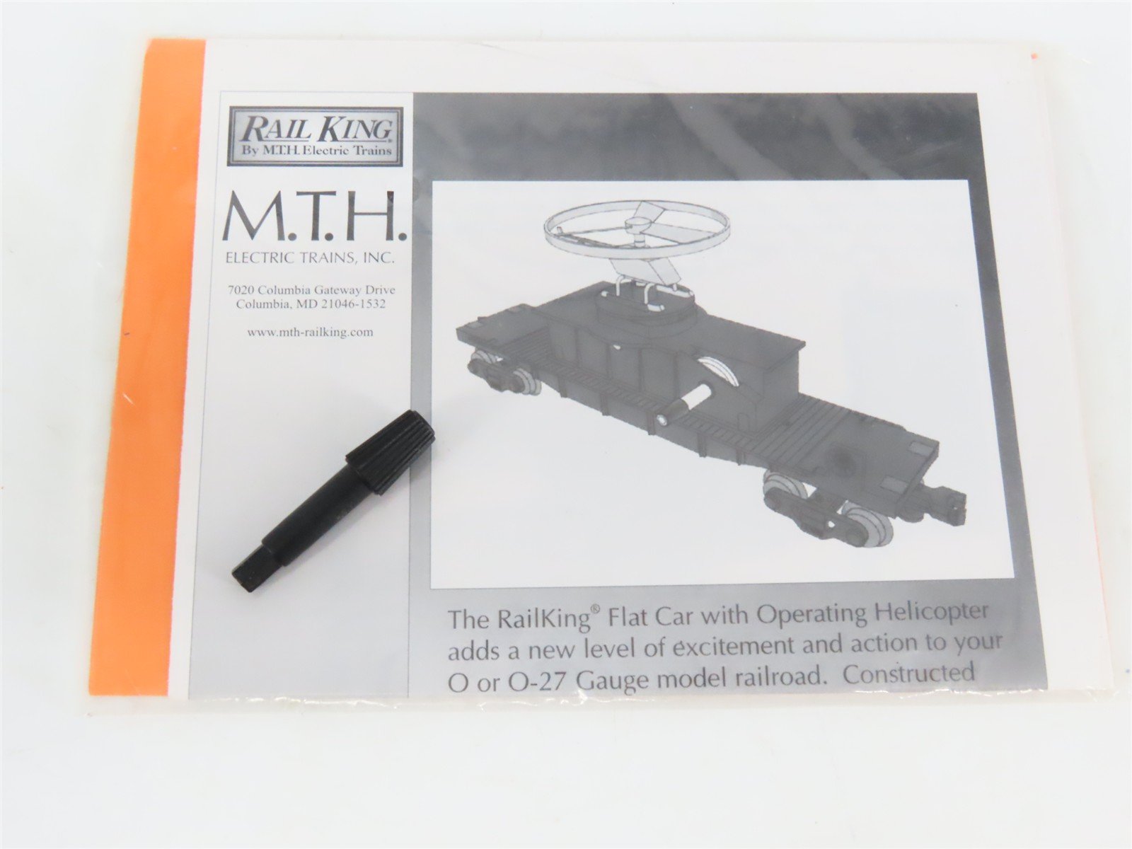 O27 Gauge 3-Rail MTH RailKing 30-7658 Operating Helicopter Launch Car #1970