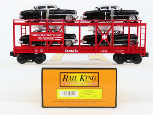 O27 3-Rail MTH RailKing 30-7659 ATSF Auto Carrier #11070 w/ Ertl '52 Cadillacs