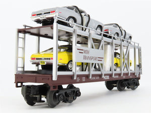 O27 3-Rail MTH RailKing 30-7694 Auto Carrier #7070 w/ Ertl '70 Chevy Novas