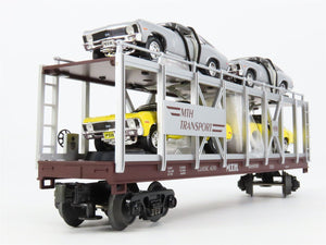 O27 3-Rail MTH RailKing 30-7694 Auto Carrier #7070 w/ Ertl '70 Chevy Novas