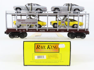 O27 3-Rail MTH RailKing 30-7694 Auto Carrier #7070 w/ Ertl '70 Chevy Novas