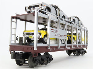 O27 3-Rail MTH RailKing 30-7694 Auto Carrier #7070 w/ Ertl '70 Chevy Novas