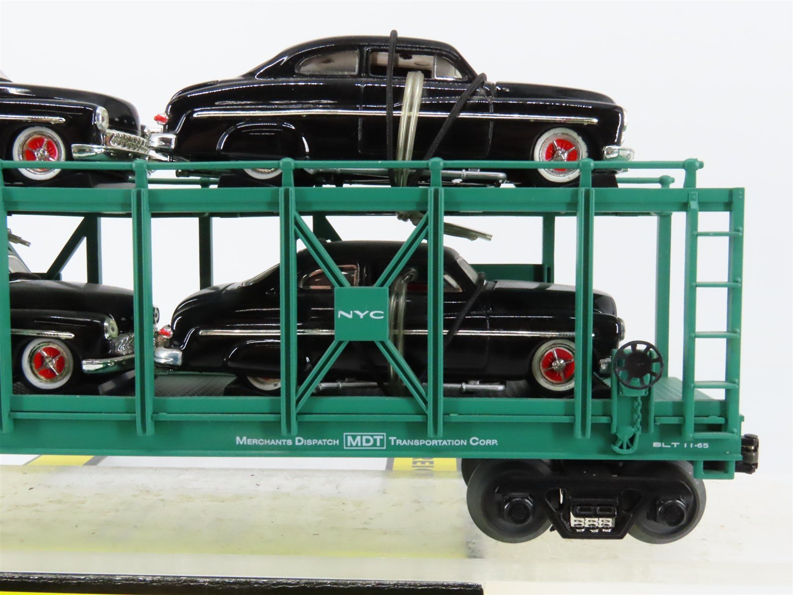 O27 3-Rail MTH RailKing 30-7682 MDAX NYC Auto Carrier #325 w/ Ertl '49 Mercurys