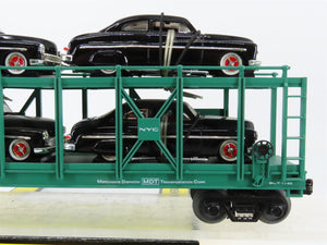 O27 3-Rail MTH RailKing 30-7682 MDAX NYC Auto Carrier #325 w/ Ertl '49 Mercurys