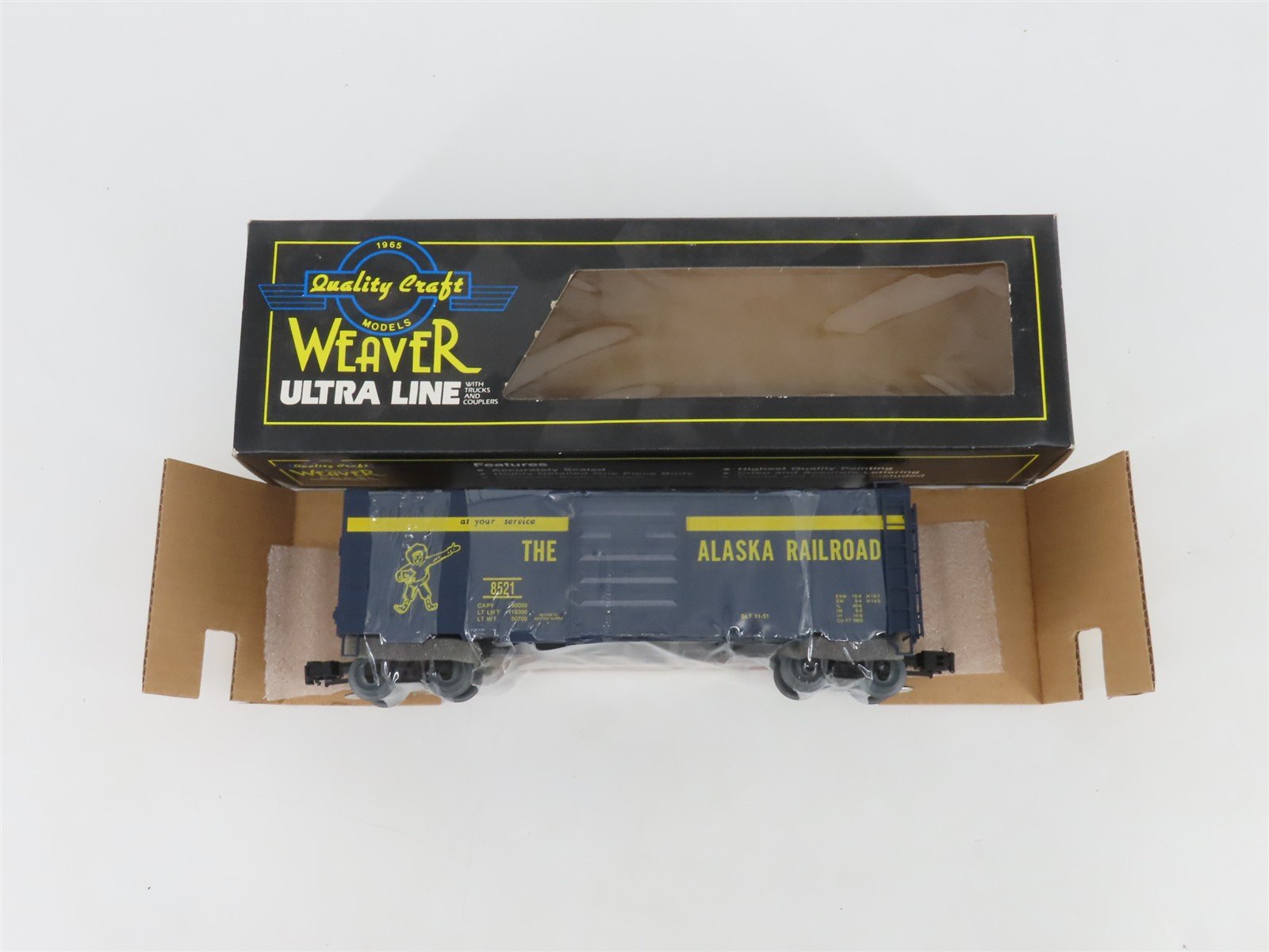 O Gauge 3-Rail Weaver 8521 ARR Alaska Railroad 40' PS-1 Boxcar #8521