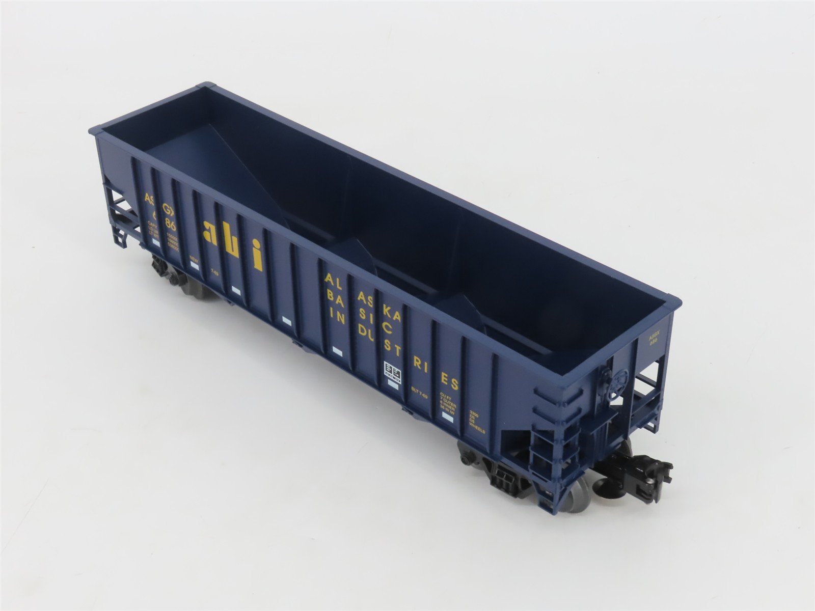 O Gauge 3-Rail Weaver 686 ASGX ABI Alaska Basic Industries 3-Bay Hopper #686