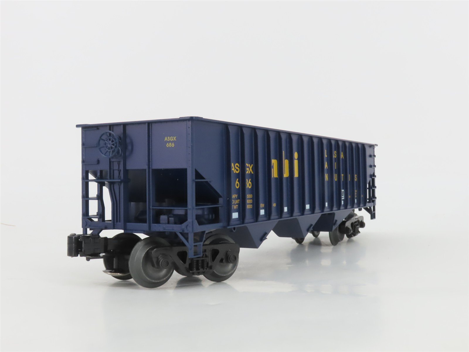 O Gauge 3-Rail Weaver 686 ASGX ABI Alaska Basic Industries 3-Bay Hopper #686