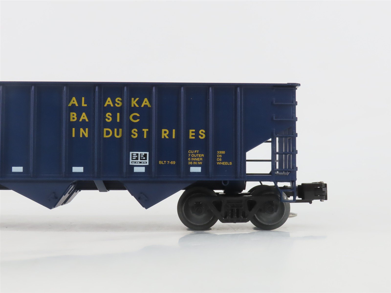 O Gauge 3-Rail Weaver 684 ASGX ABI Alaska Basic Industries 3-Bay Hopper #684