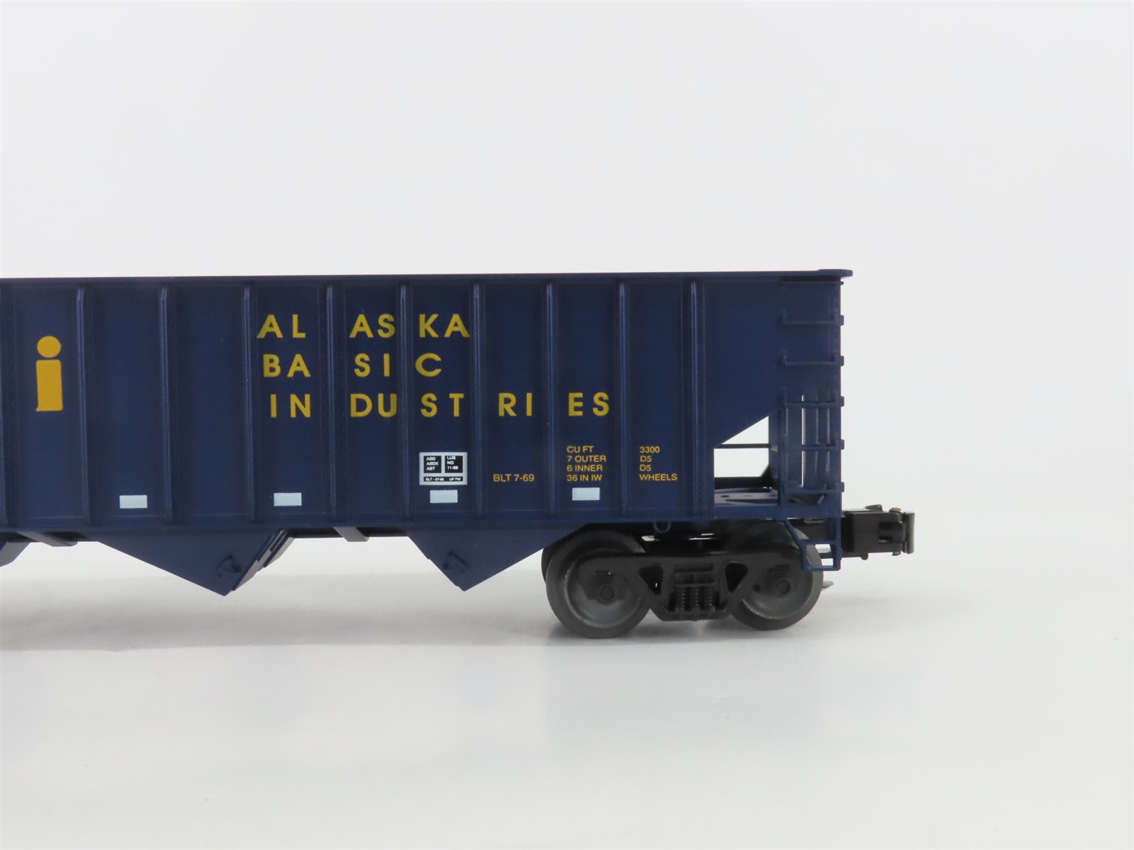 O Gauge 3-Rail Weaver 649 ASGX ABI Alaska Basic Industries 3-Bay Hopper #649