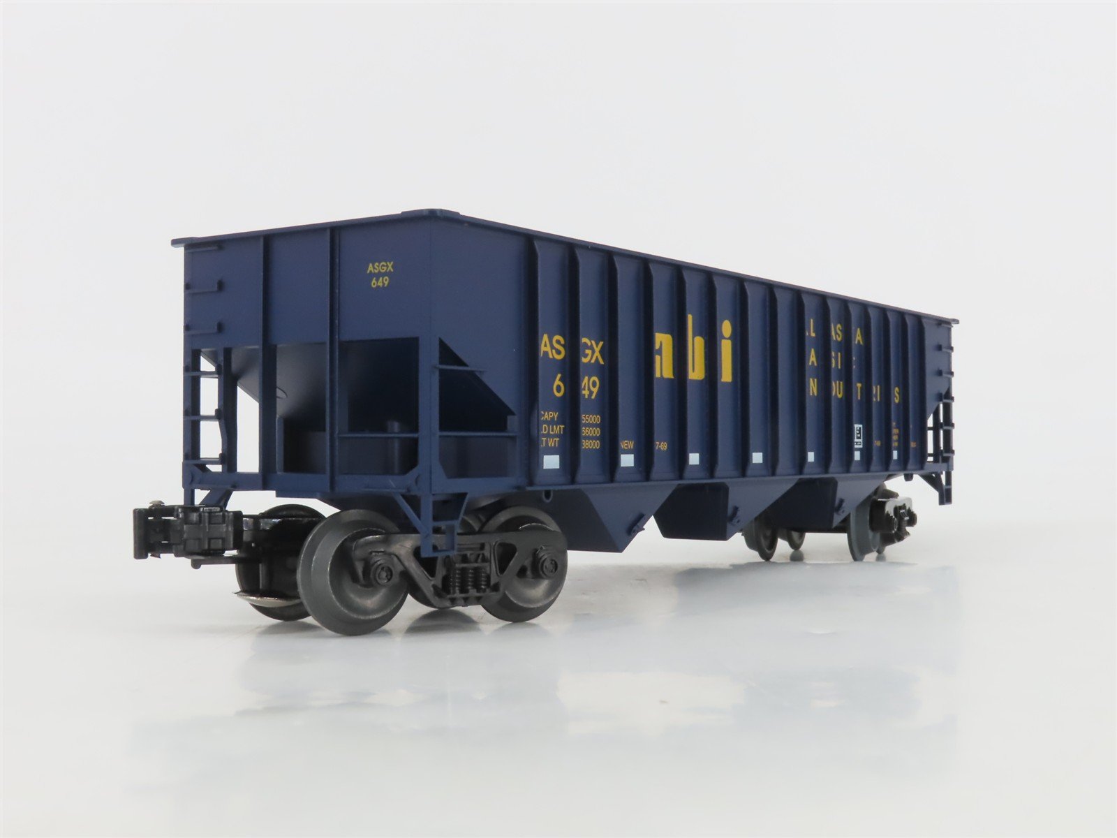 O Gauge 3-Rail Weaver 649 ASGX ABI Alaska Basic Industries 3-Bay Hopper #649