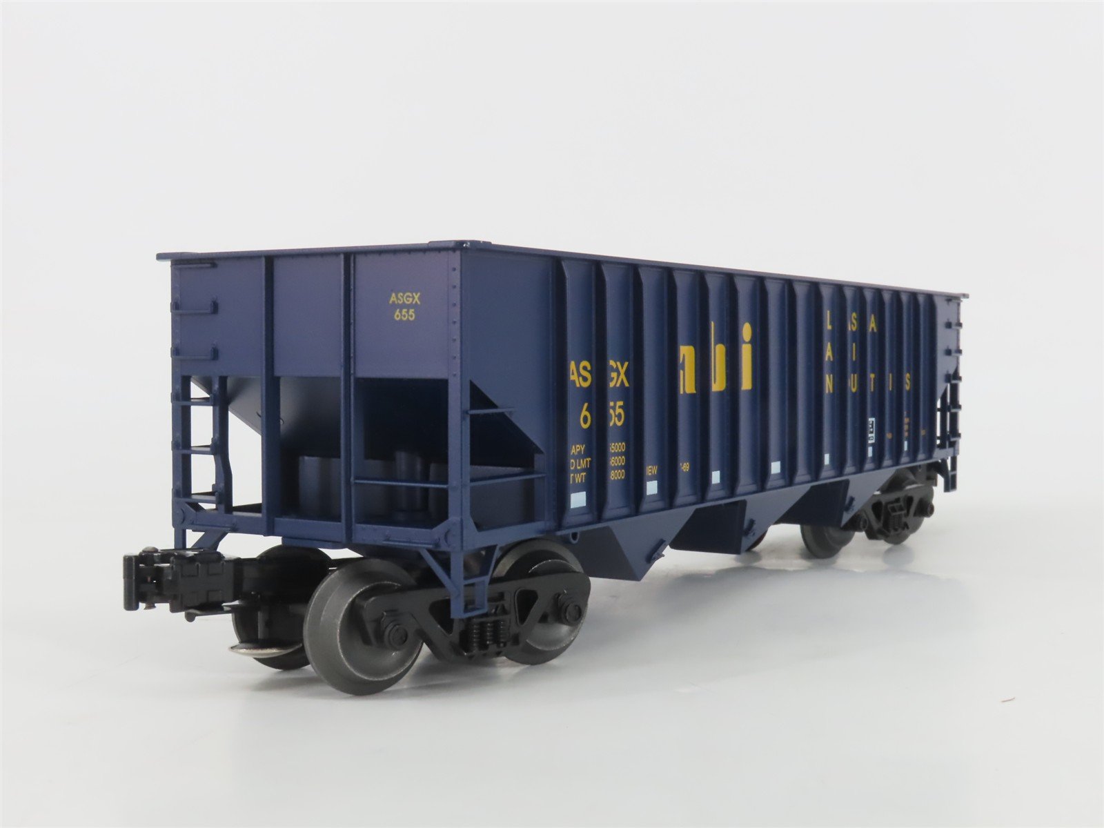 O Gauge 3-Rail Weaver 655 ASGX ABI Alaska Basic Industries 3-Bay Hopper #655