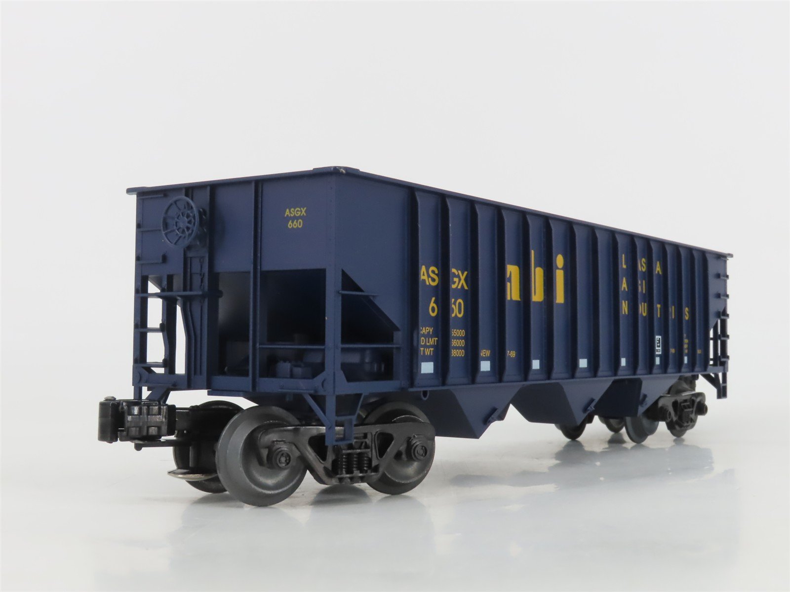 O Gauge 3-Rail Weaver 660 ASGX ABI Alaska Basic Industries 3-Bay Hopper #660