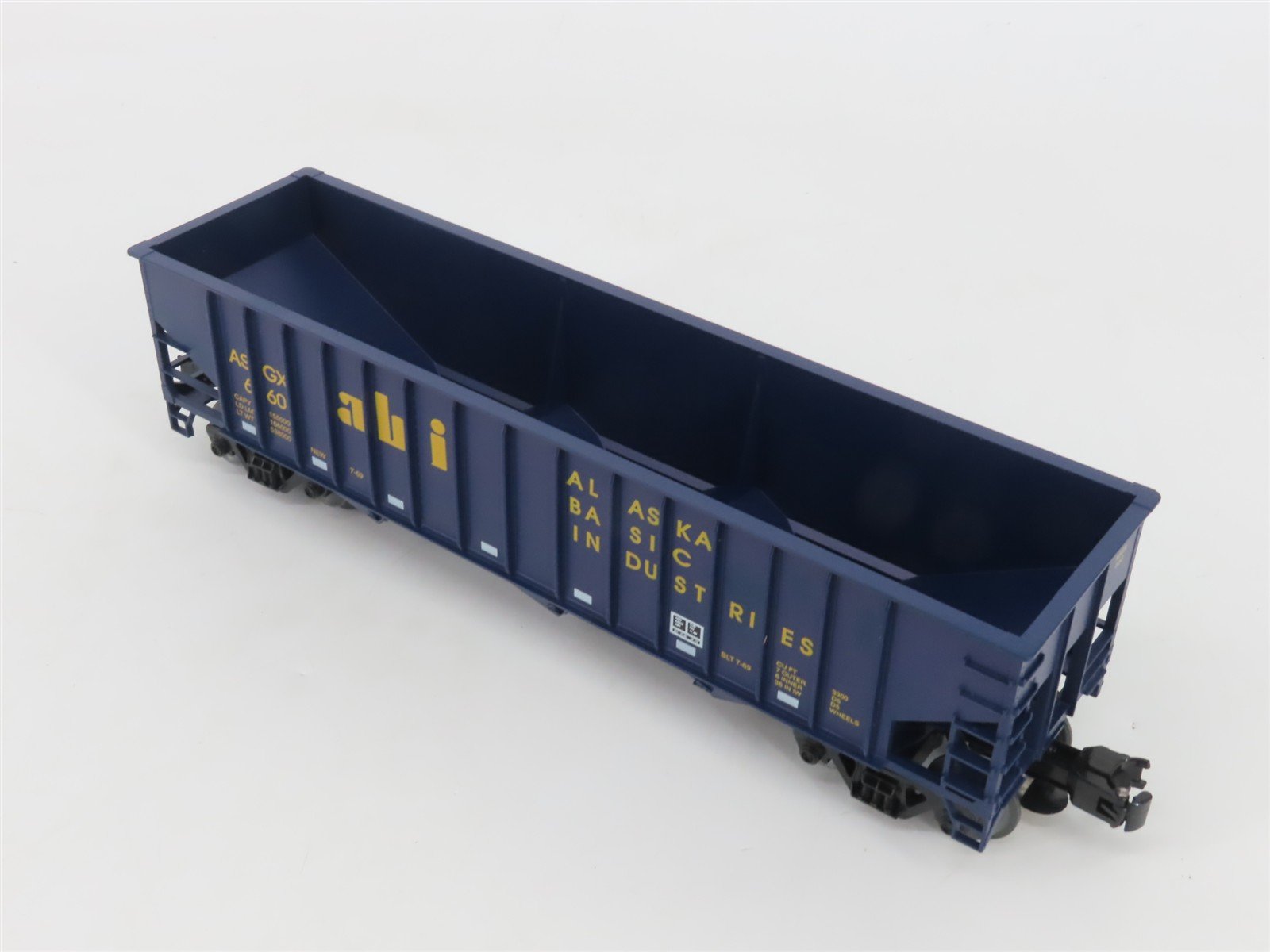 O Gauge 3-Rail Weaver 660 ASGX ABI Alaska Basic Industries 3-Bay Hopper #660