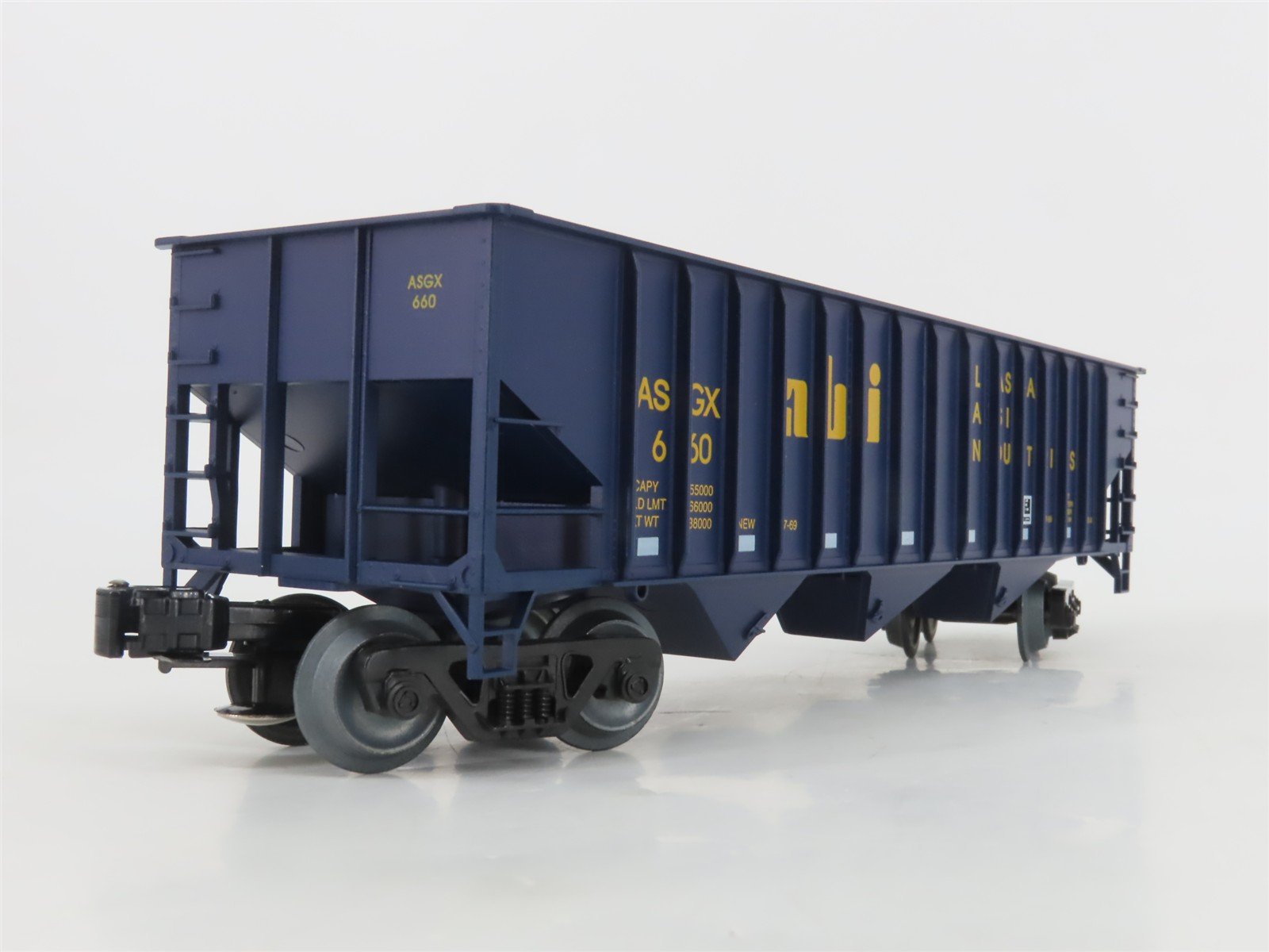 O Gauge 3-Rail Weaver 660 ASGX ABI Alaska Basic Industries 3-Bay Hopper #660