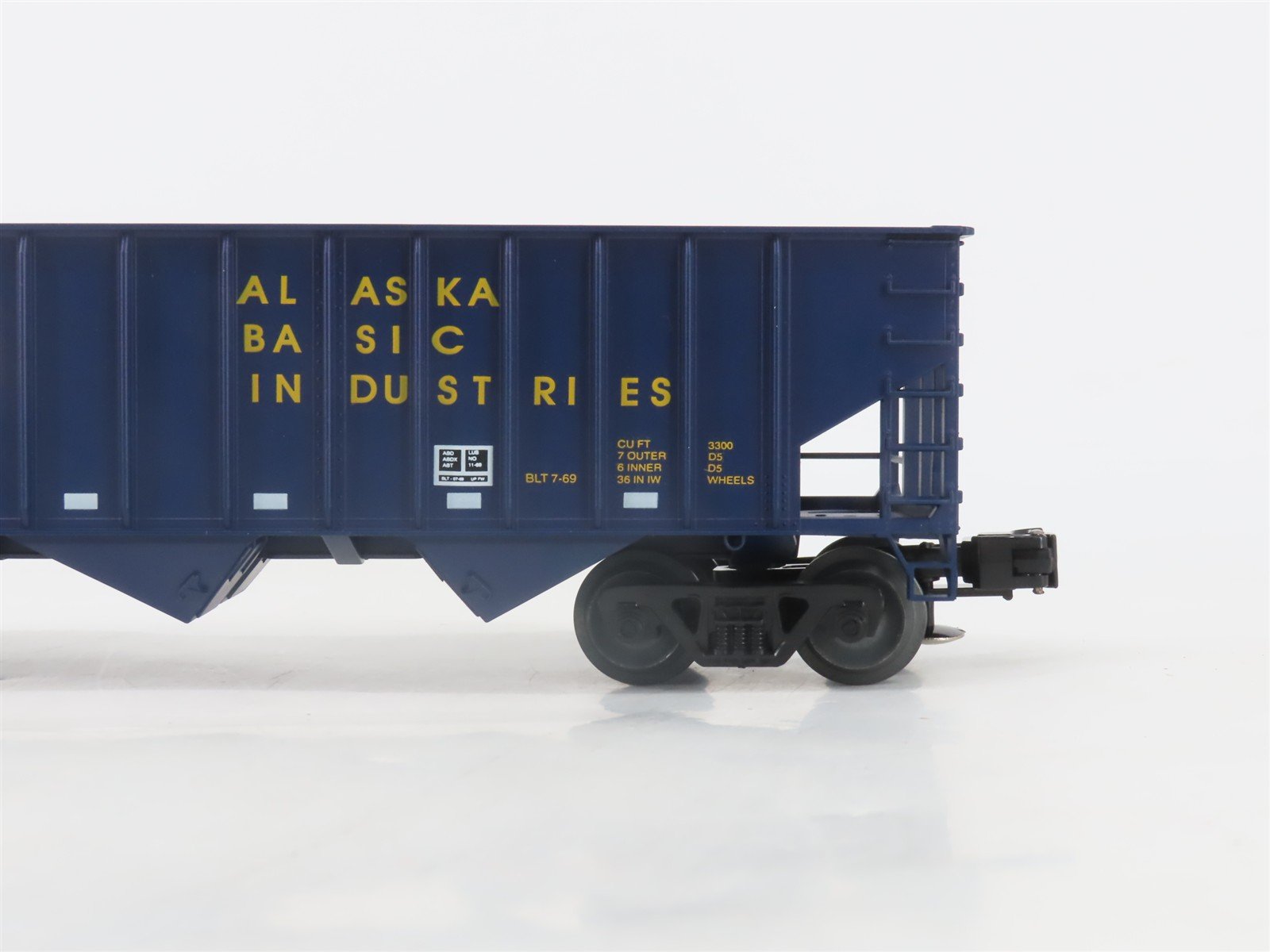 O Gauge 3-Rail Weaver 668 ASGX ABI Alaska Basic Industries 3-Bay Hopper #668