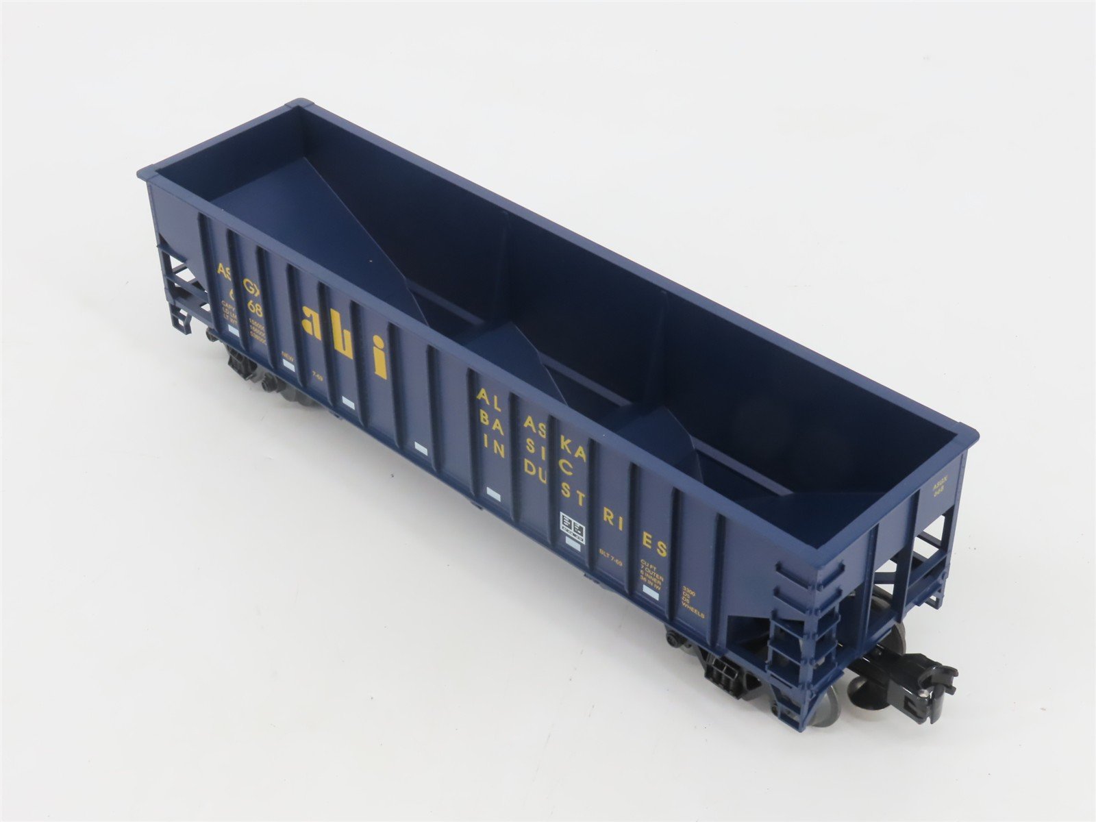 O Gauge 3-Rail Weaver 668 ASGX ABI Alaska Basic Industries 3-Bay Hopper #668
