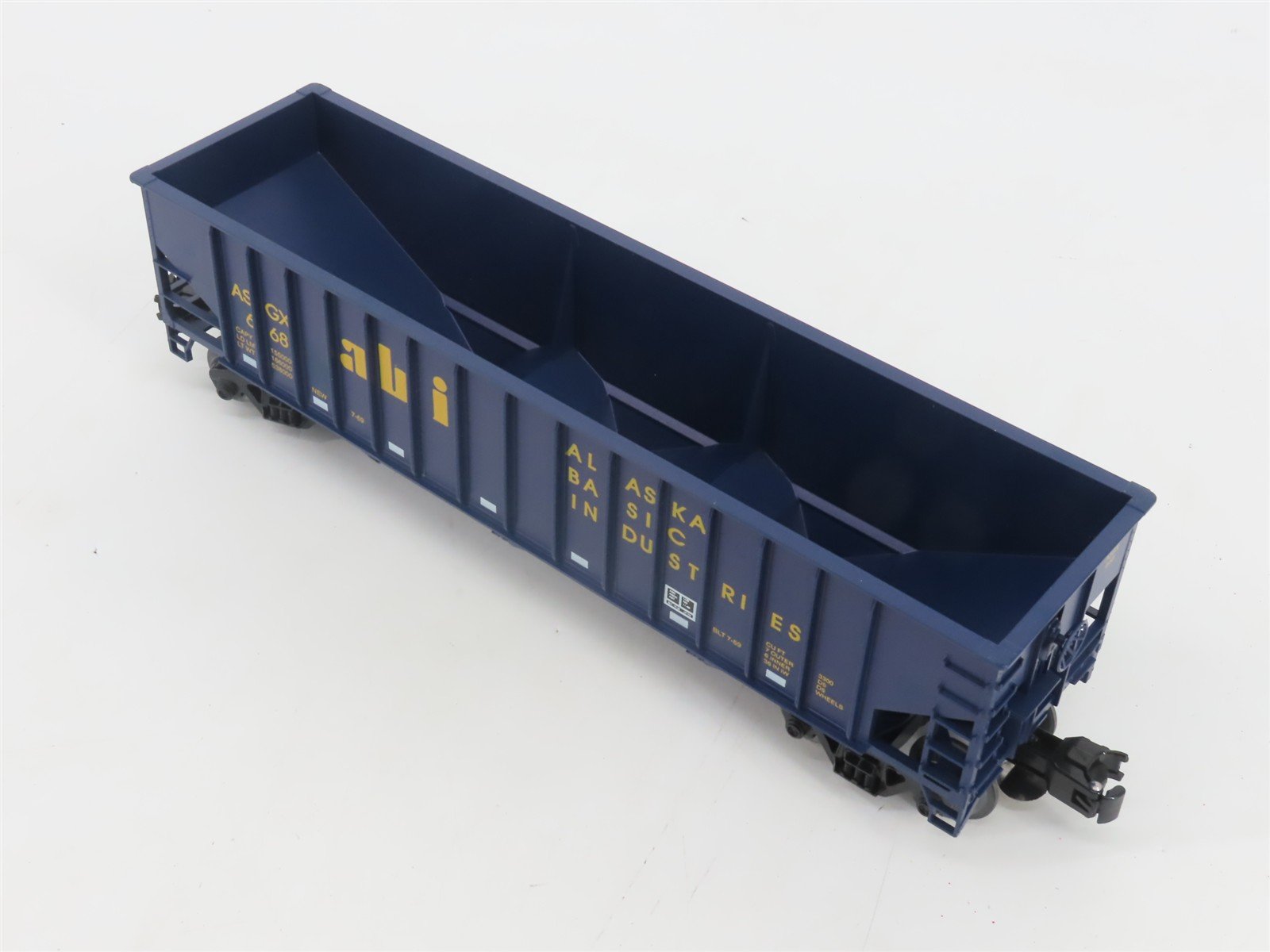 O Gauge 3-Rail Weaver 668 ASGX ABI Alaska Basic Industries 3-Bay Hopper #668