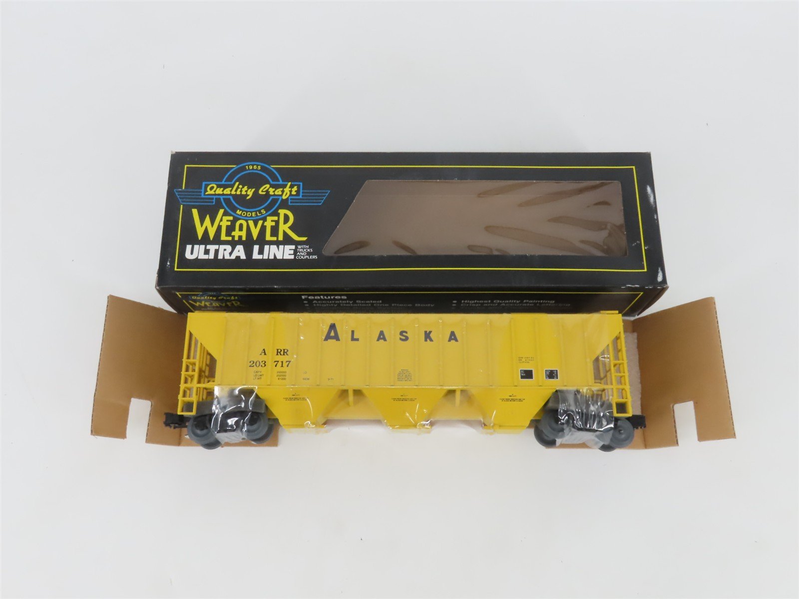 O 3-Rail Weaver 203717 ARR Alaska Railroad PS-2 CD 3-Bay Hopper Car #203717