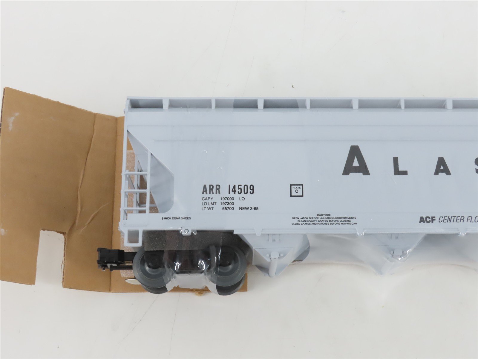 O 3-Rail Weaver 14509 ARR Alaska Railroad 4-Bay Covered Hopper Car #14509