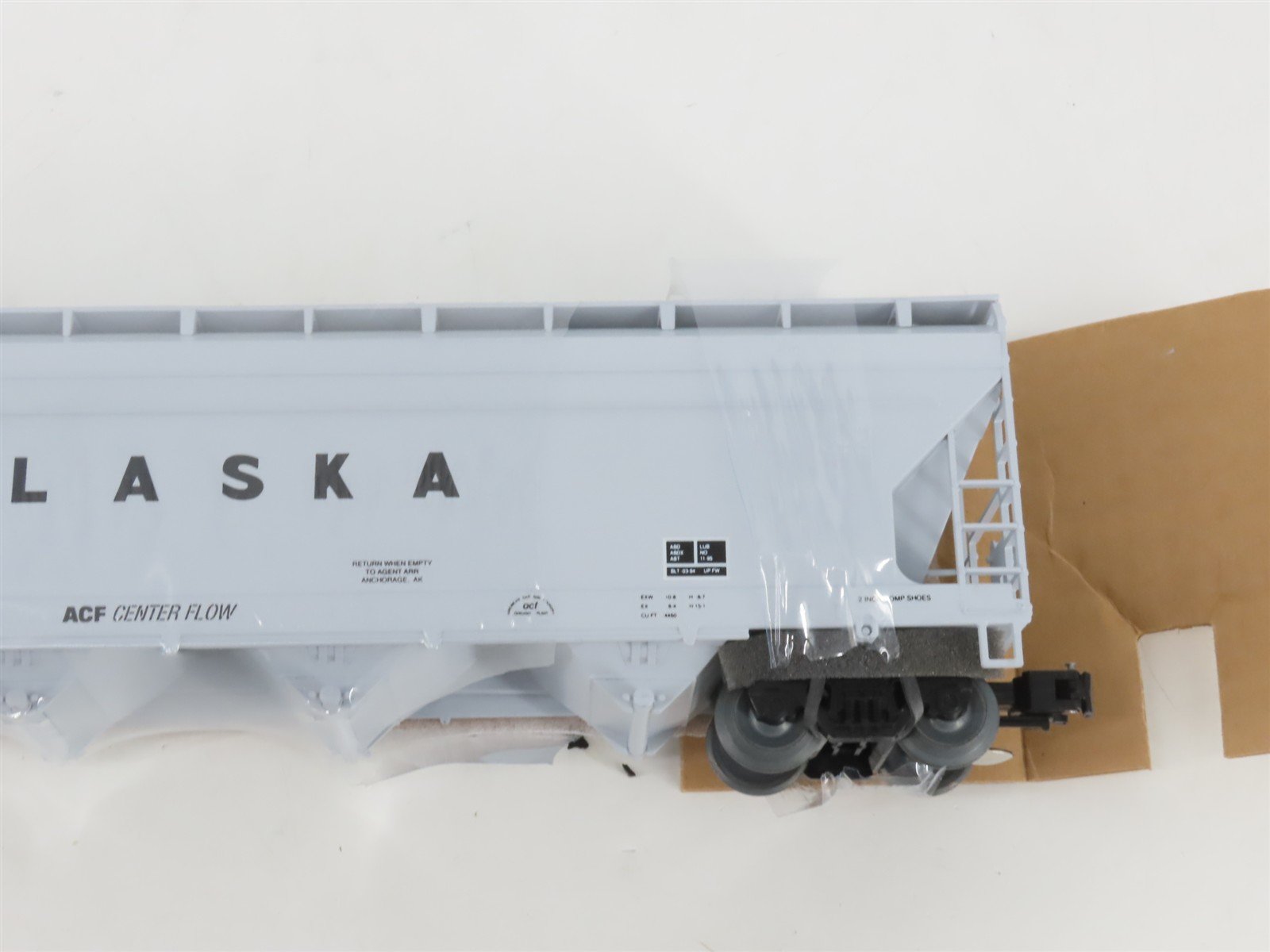 O 3-Rail Weaver 14509 ARR Alaska Railroad 4-Bay Covered Hopper Car #14509
